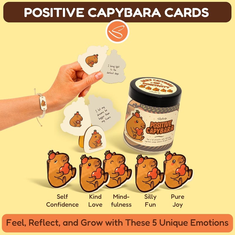 STOFINITY هدايا كابيبارا للدعم العاطفي للفتيات - هدية عيد ميلاد كابيبارا للنساء، هدايا عيد الميلاد للفتيات المراهقات، أشياء عصرية، هدية العودة إلى المدرسة لطلاب الجامعات، جرة التأكيد الإيجابي - Image 3